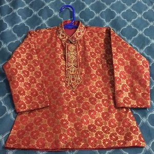 Infant 0-2 Boys Embelished Collar Trendy Kurta